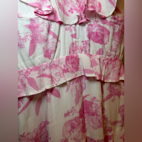 Buddy Love Pink Floral Small Dress w/ruffles & tied back - Picture 3 of 7